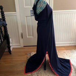 Sail to Stable long dress (navy with orange Pom poms)